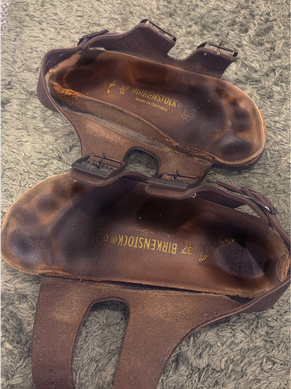 Woman’s worn birkenstocks